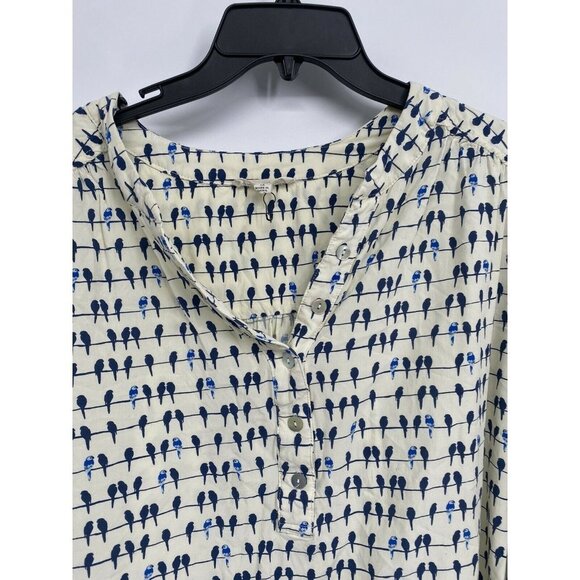 JANE and DELANCEY "Bird on a Wire" sz.1X Parrot BLOUSE Long Sleeve ANTRHO EUC - Picture 2 of 4